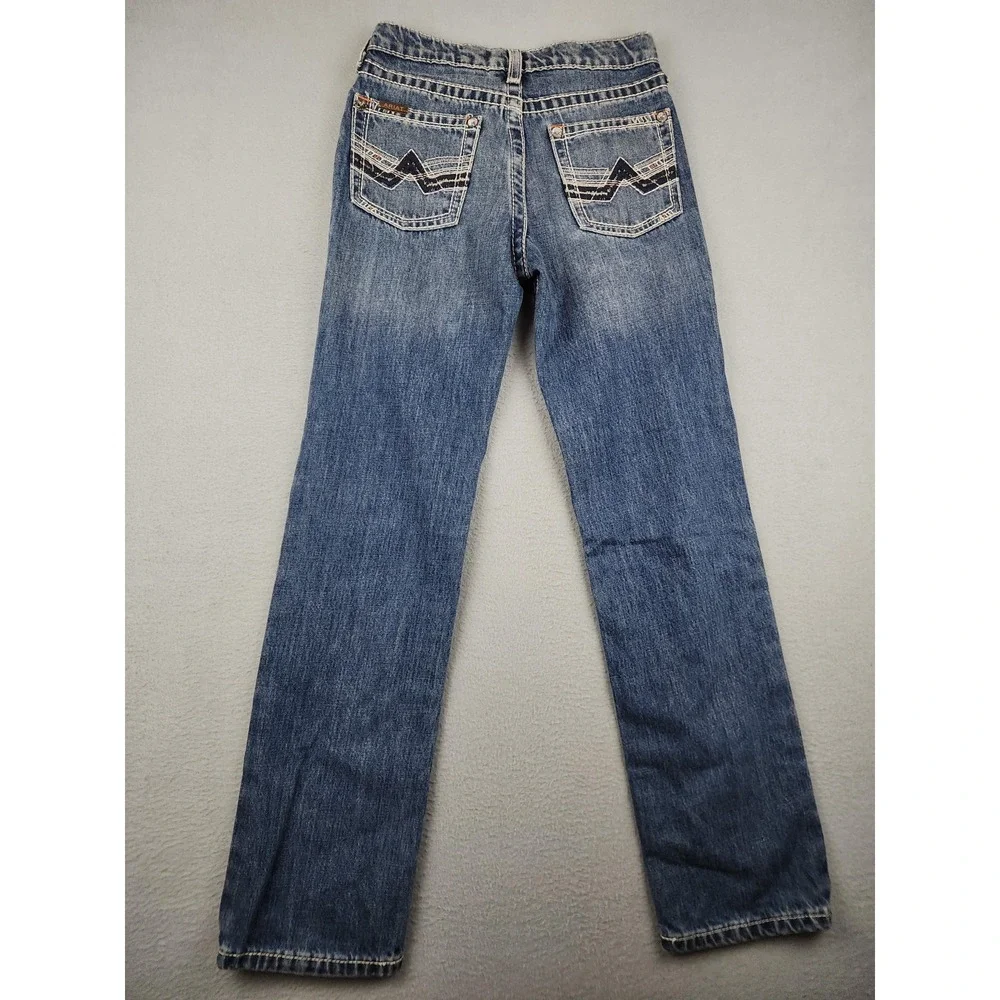Ariat B5 Dakota Jeans Boys 14 29 Blue Slim Straight Adjustable Waist Denim